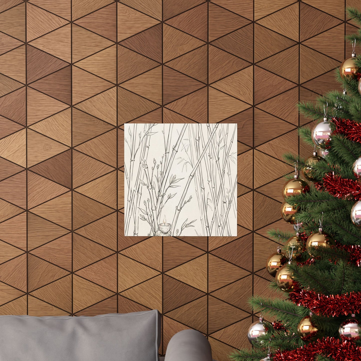 Bamboo Grove Wall Art Print | Spring Japandi Minimal Line Art