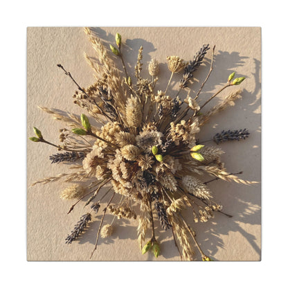 Dried Flowers Spring Canvas Art | Japandi Earthy Design