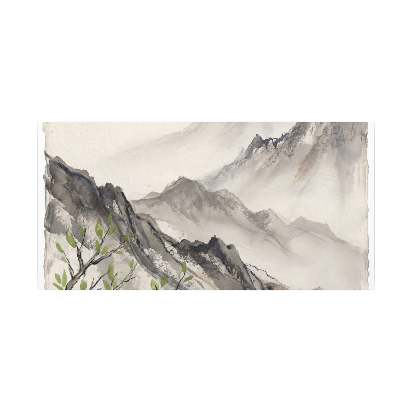 Spring Mountain Mist Texture Canvas Art | Warm Decor