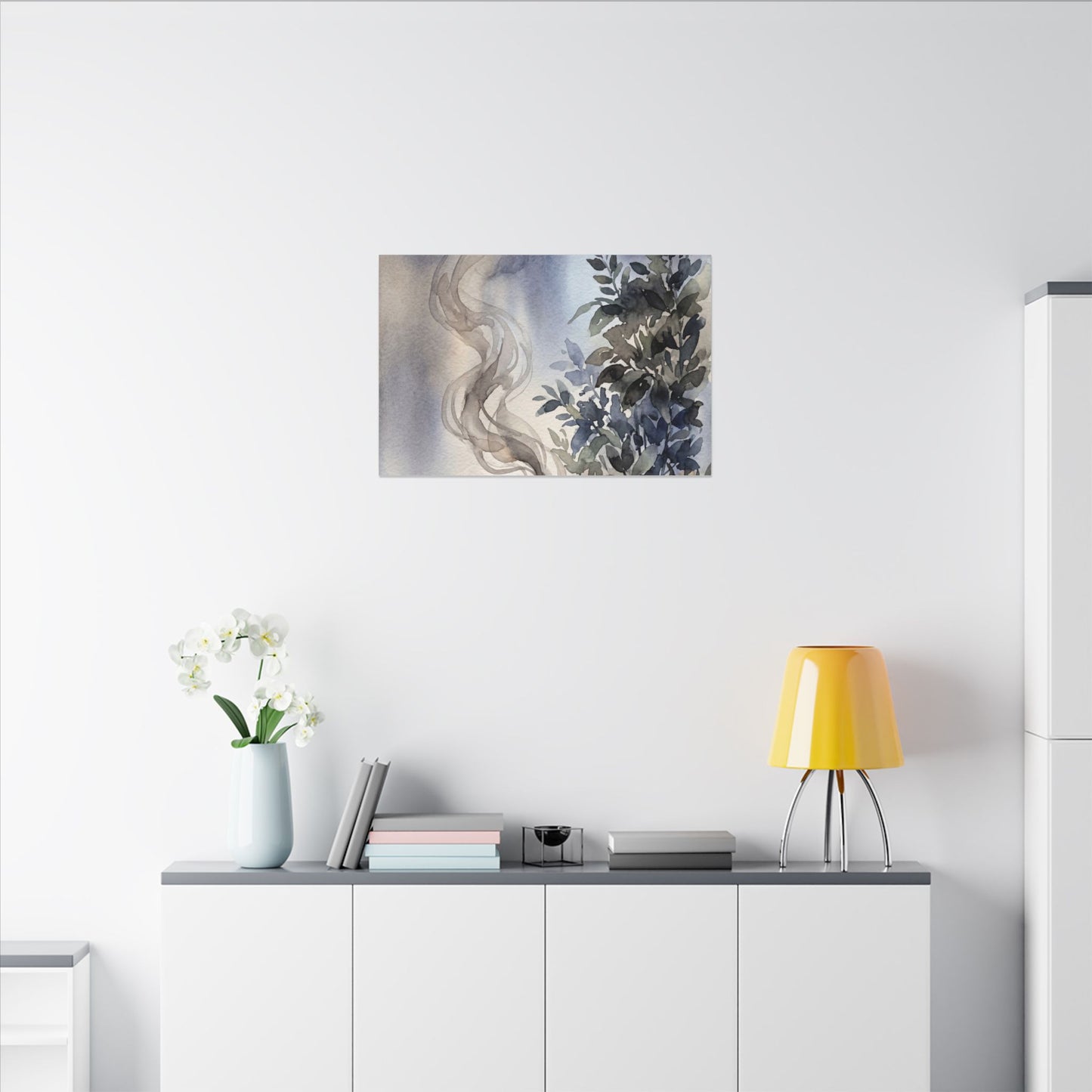 Incense Smoke Summer Canvas Art | Japandi Cozy Design