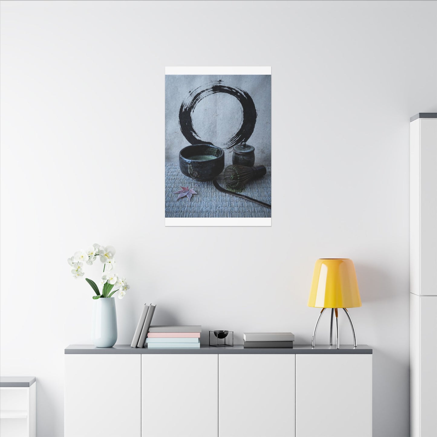 Tea Ceremony Canvas Art | Winter Zen Enso Art