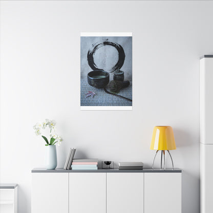 Tea Ceremony Canvas Art | Winter Zen Enso Art
