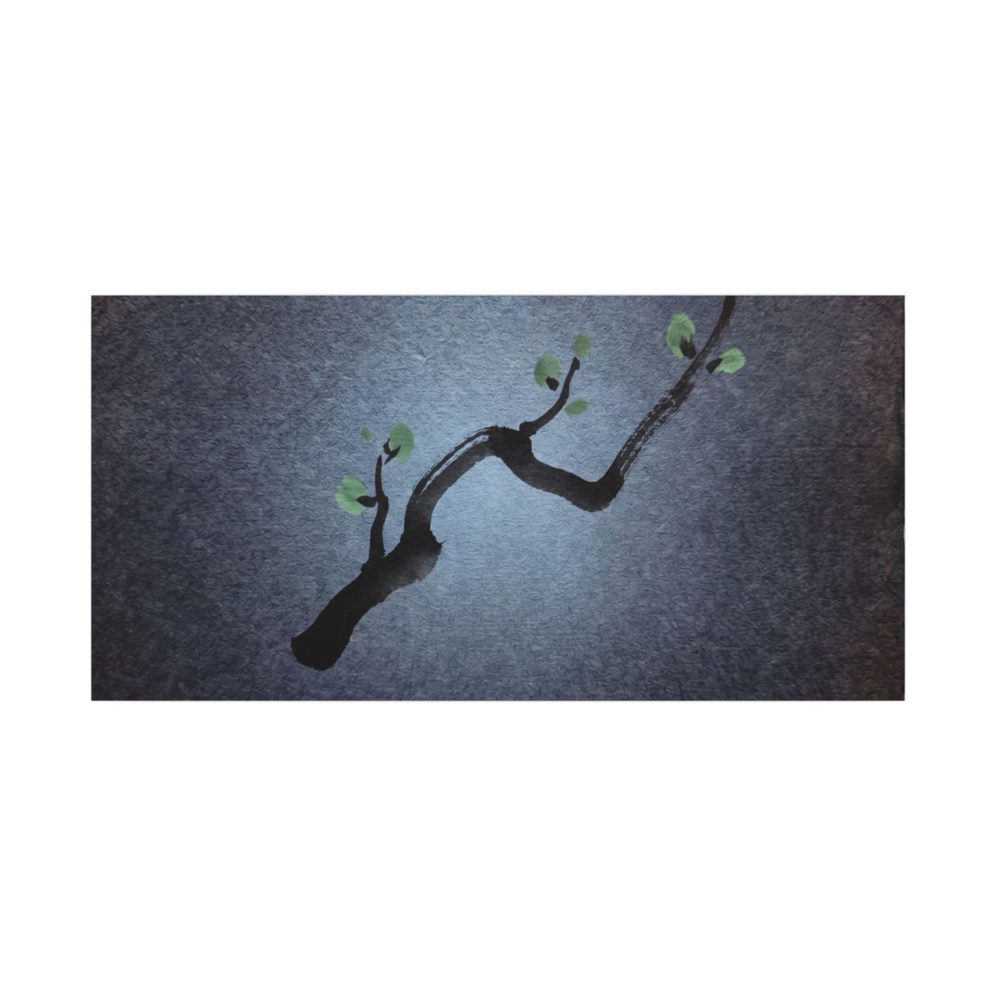 Ink Brushstroke Canvas Art | Spring Dark Japandi Moody Minimal Art Art Print