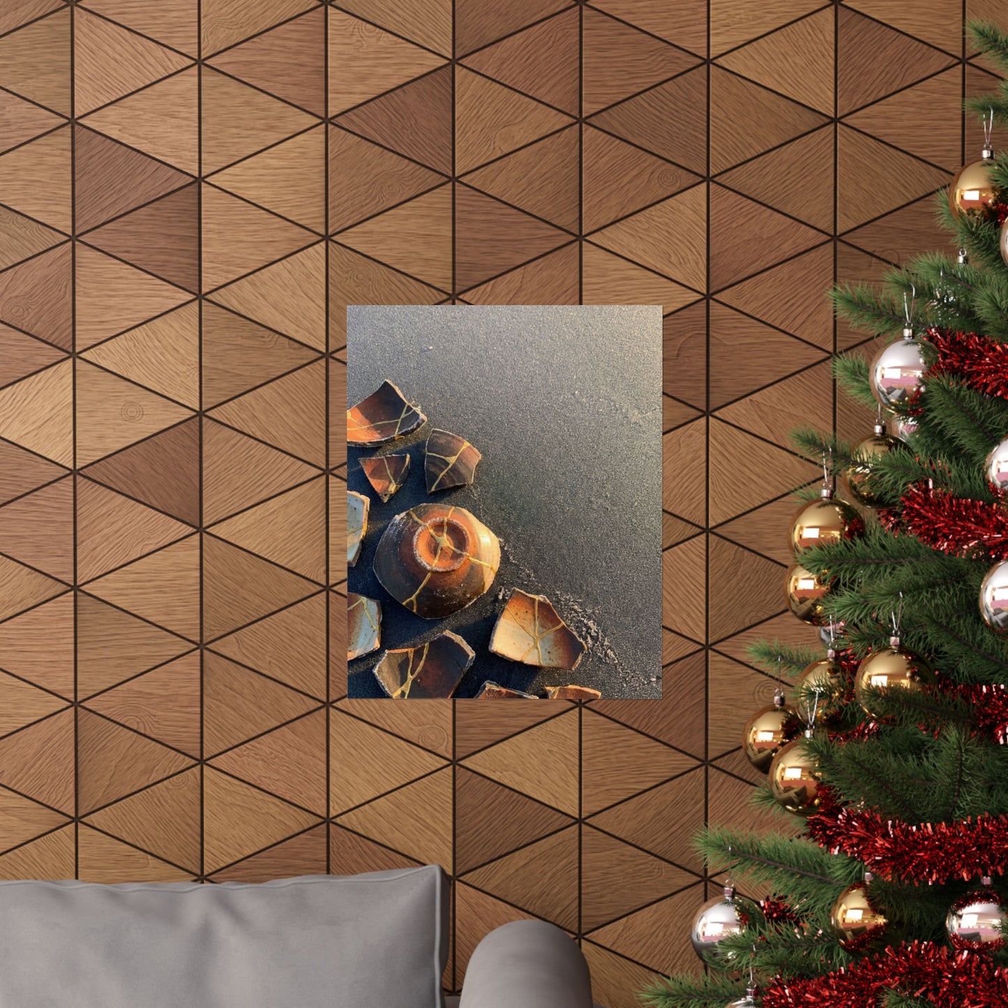 Winter Broken Pottery Gold Repair Wall Art Print | Artful Decor