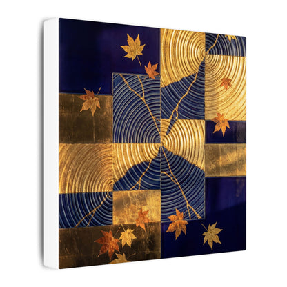 Autumn Water Ripple Crackle Gold Canvas Art | Artful Decor