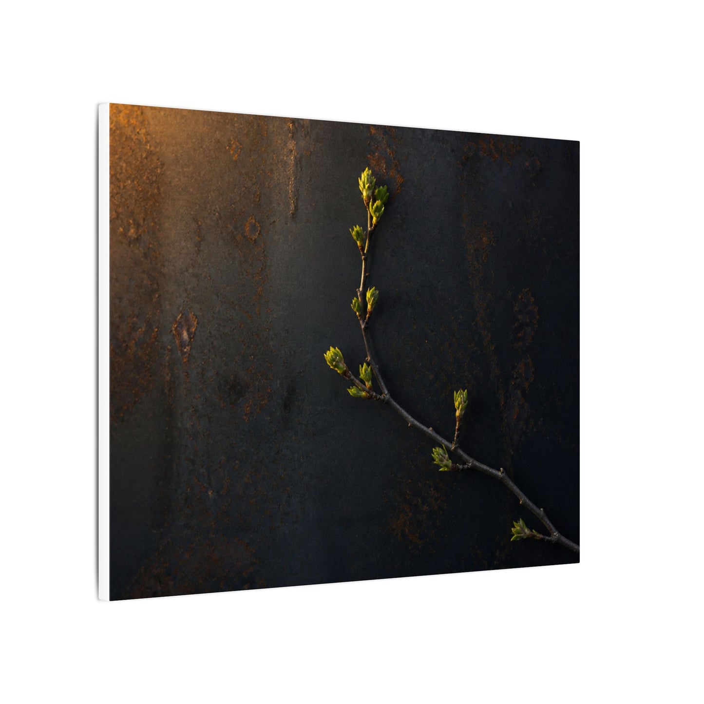 Dark Japandi Rust Patina in Golden Hour | Moody Minimal Canvas Art