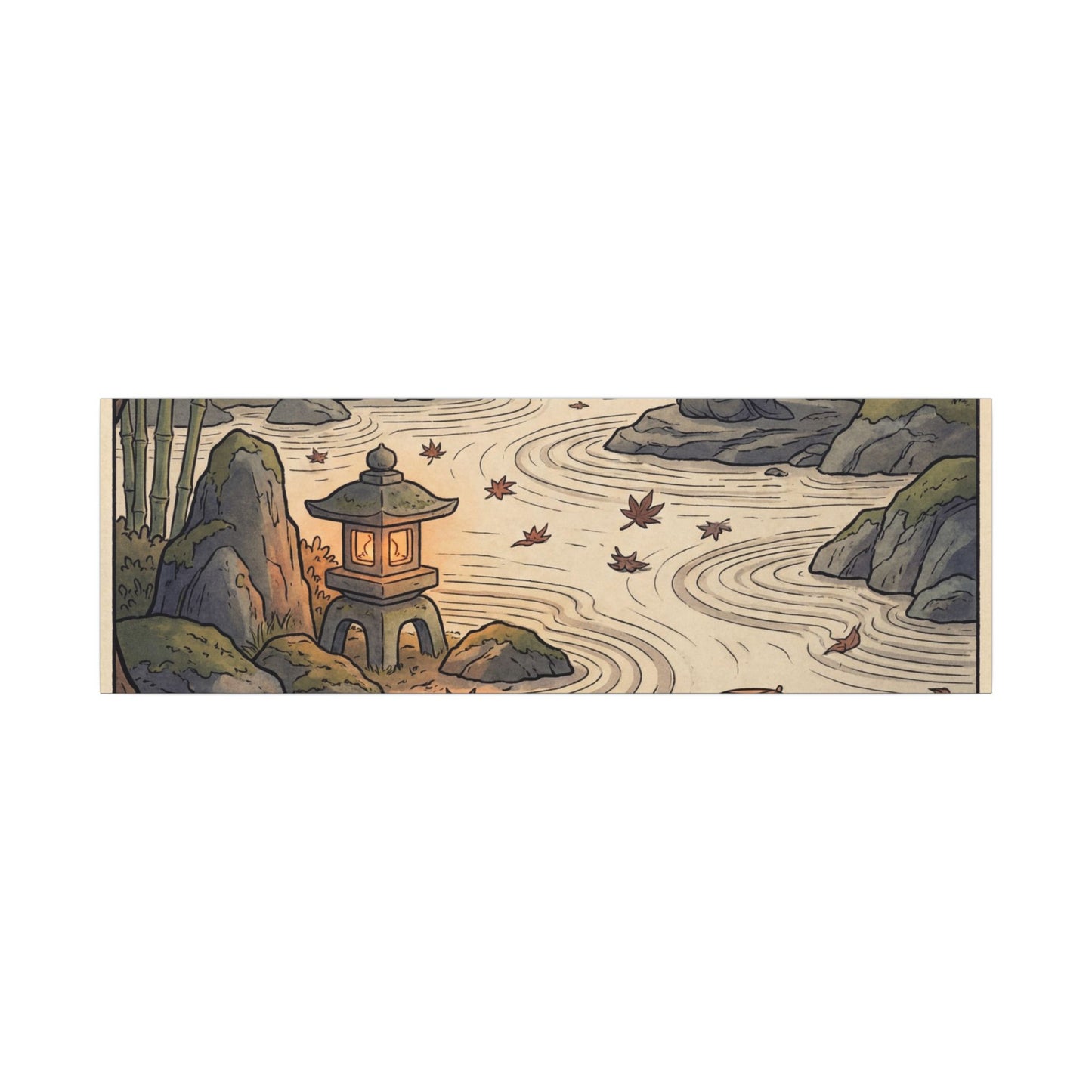 Rock Garden Autumn Canvas Art | Zen Serene Design