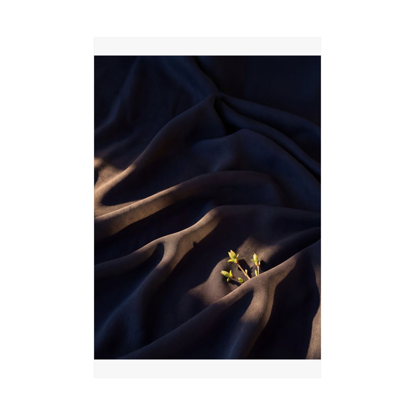 Atmospheric Silk Drape Wall Art Print - Shadow Zen Dark Japandi