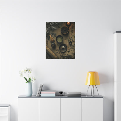 Tea Ceremony Canvas Art | Winter Zen Ukiyo E Inspired Art