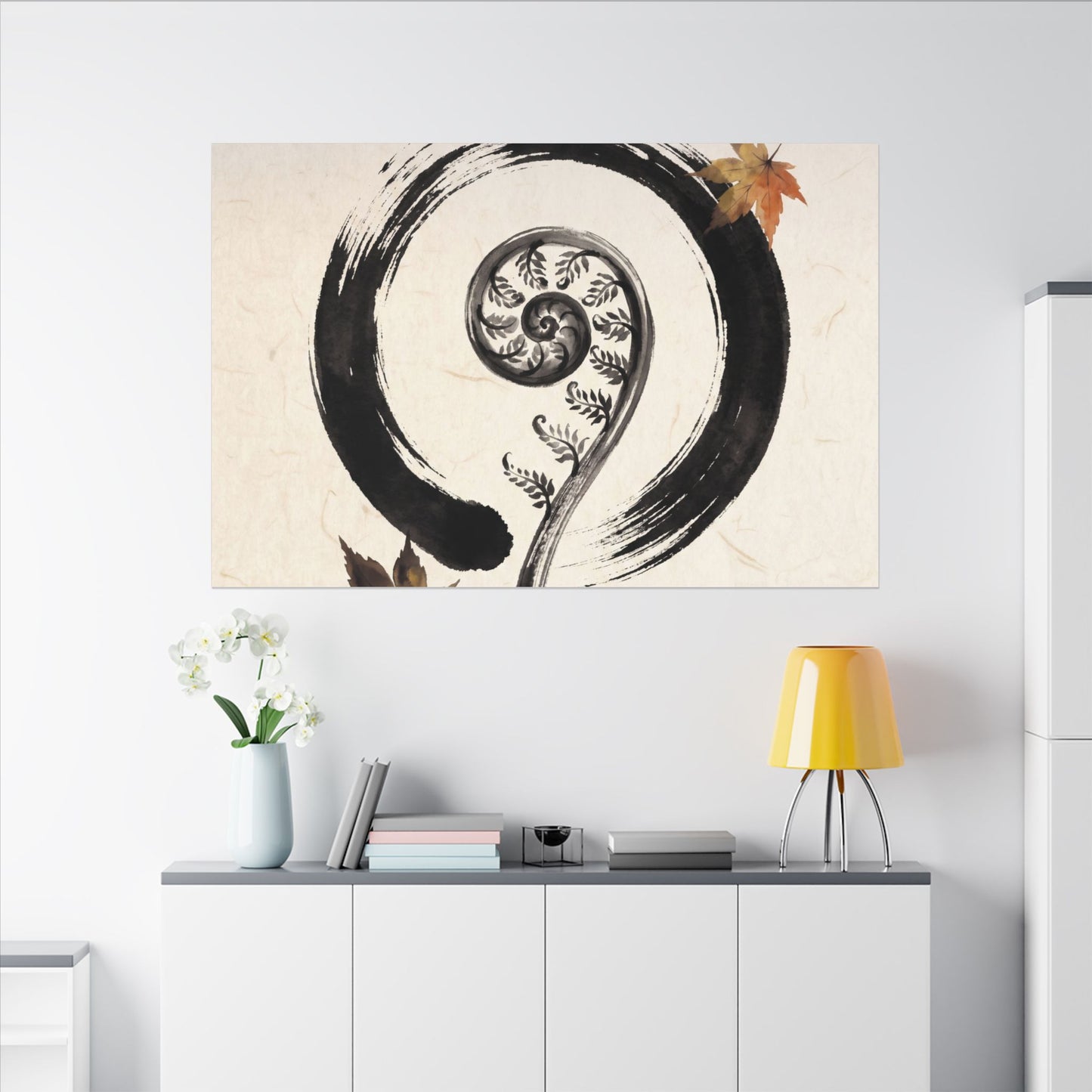 Fern Unfurling Autumn Canvas Art | Zen Peaceful Design