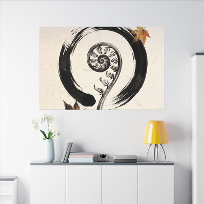 Fern Unfurling Autumn Canvas Art | Zen Peaceful Design