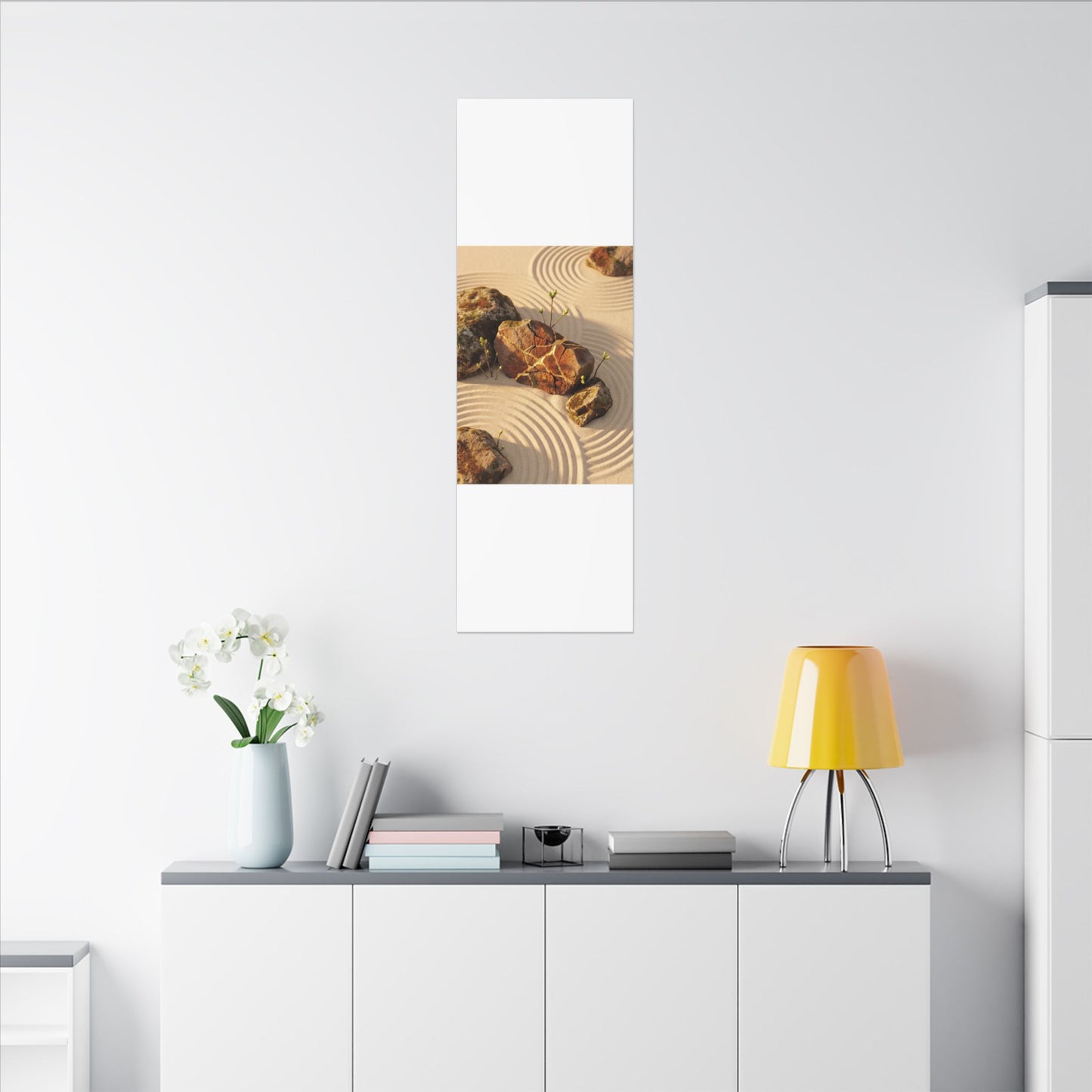 Kanso Rock Garden Canvas Art - Kintsugi Crackle Gold