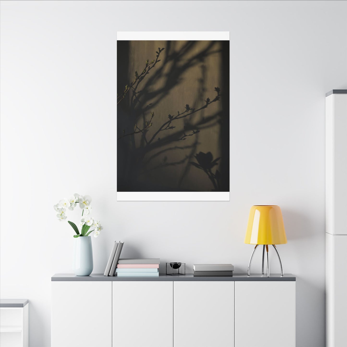 Seijaku Shadow Play Canvas Art - Dark Japandi Charcoal Ink
