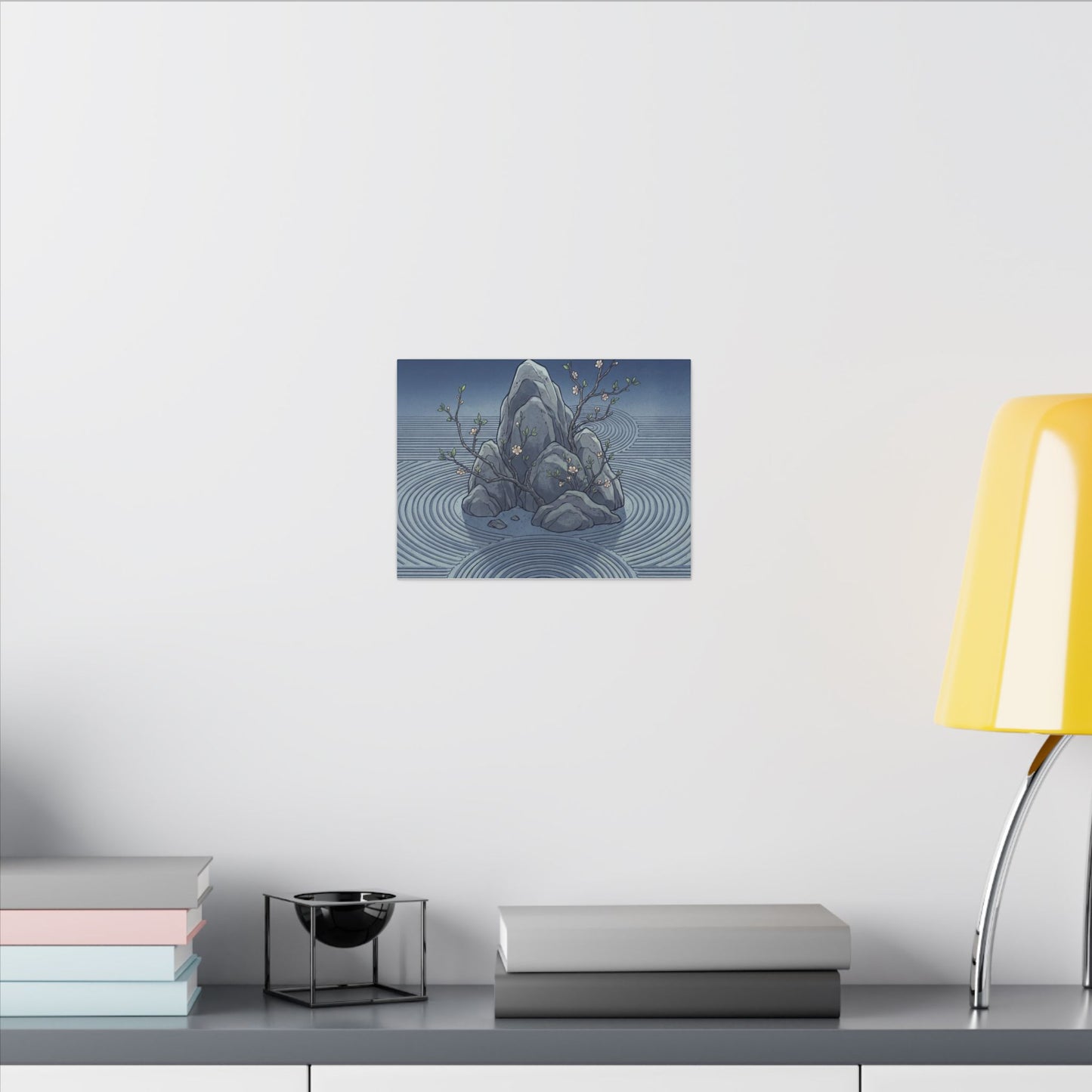Spring Rock Garden Ukiyo E Inspired Canvas Art | Tranquil Decor