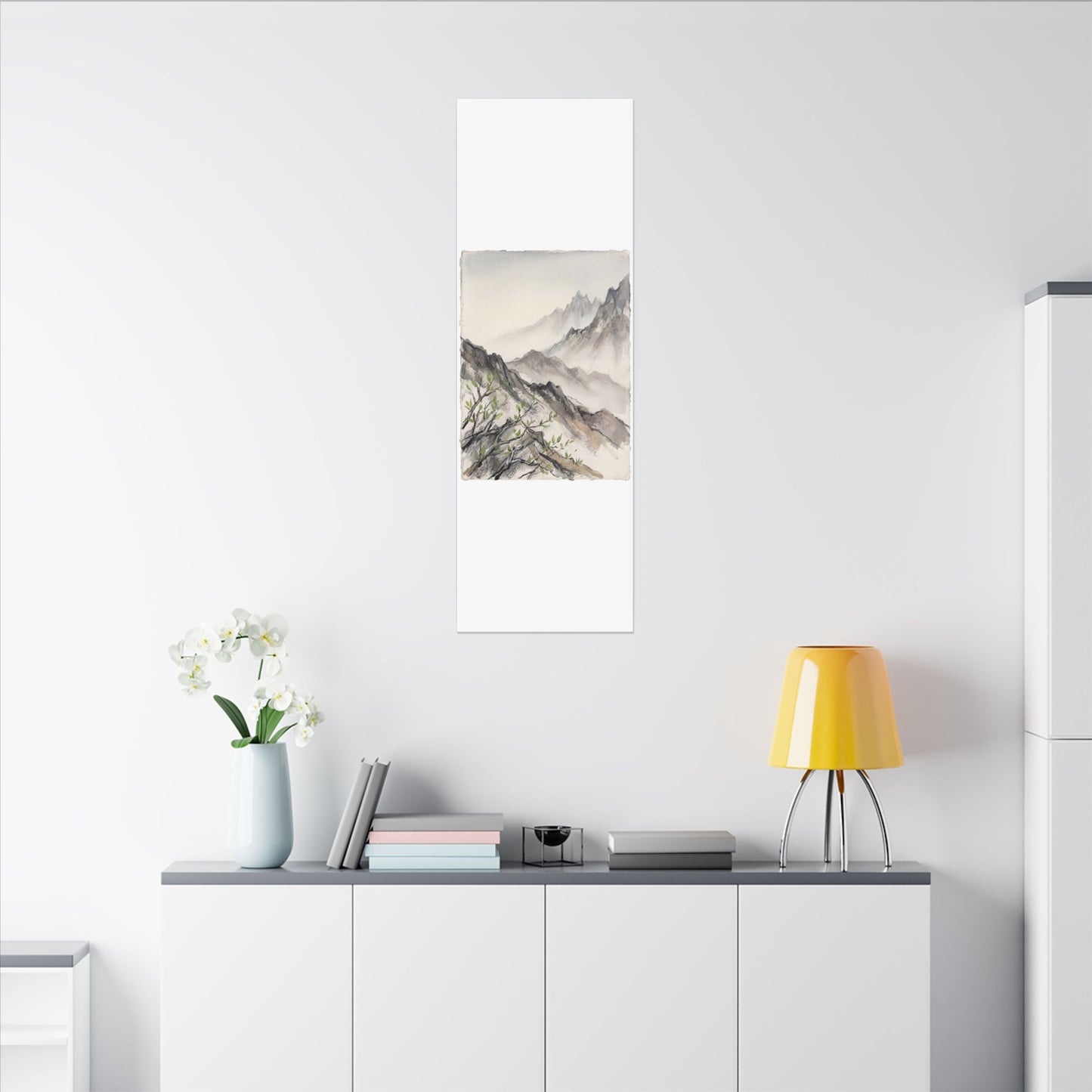 Spring Mountain Mist Texture Canvas Art | Warm Decor