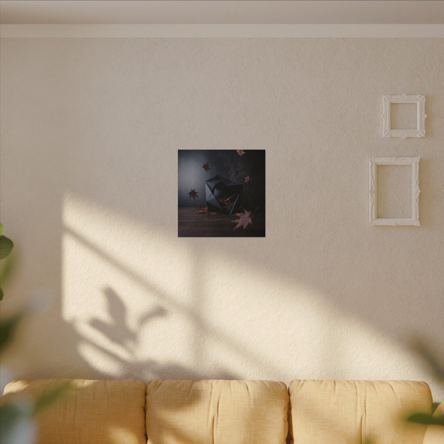 Dark Japandi Paper Fold in Dawn | Shadow Zen Canvas Art