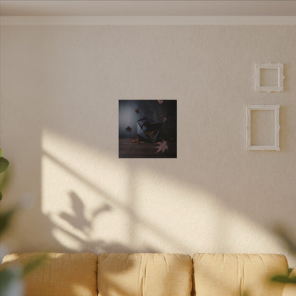 Dark Japandi Paper Fold in Dawn | Shadow Zen Canvas Art