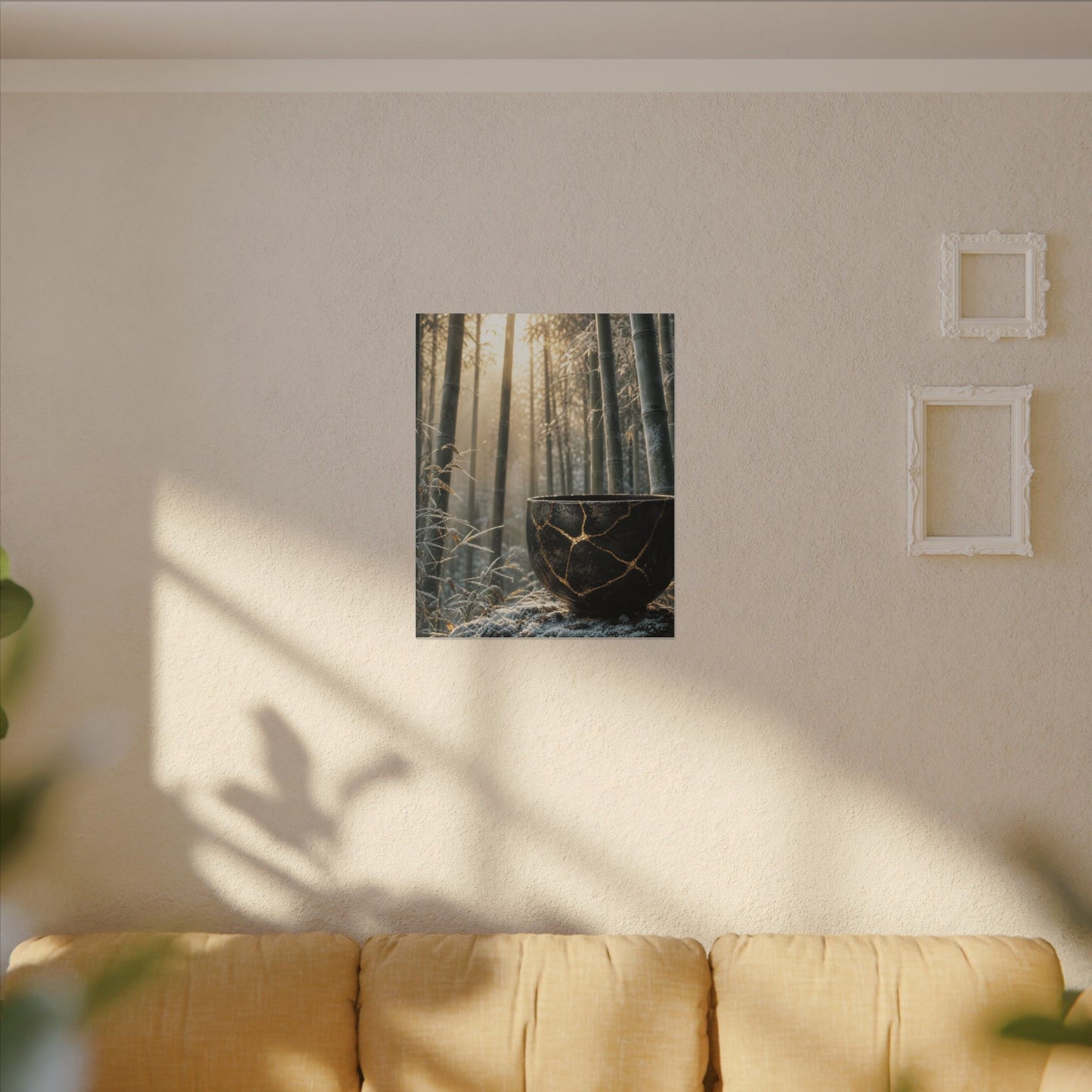 Fukinsei Bamboo Grove Canvas Art - Kintsugi Gold Repair