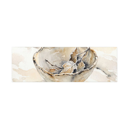 Ceramic Bowl Canvas Art | Winter Japandi Watercolor Art