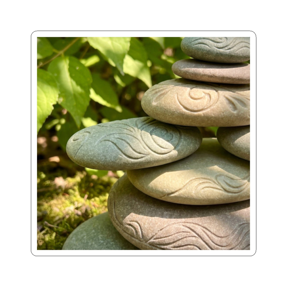 Dappled River Stones Sticker - Japandi Fukinsei Art Print