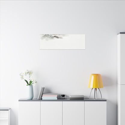 Winter Mountain Mist Minimal Line Canvas Art | Elegant Decor