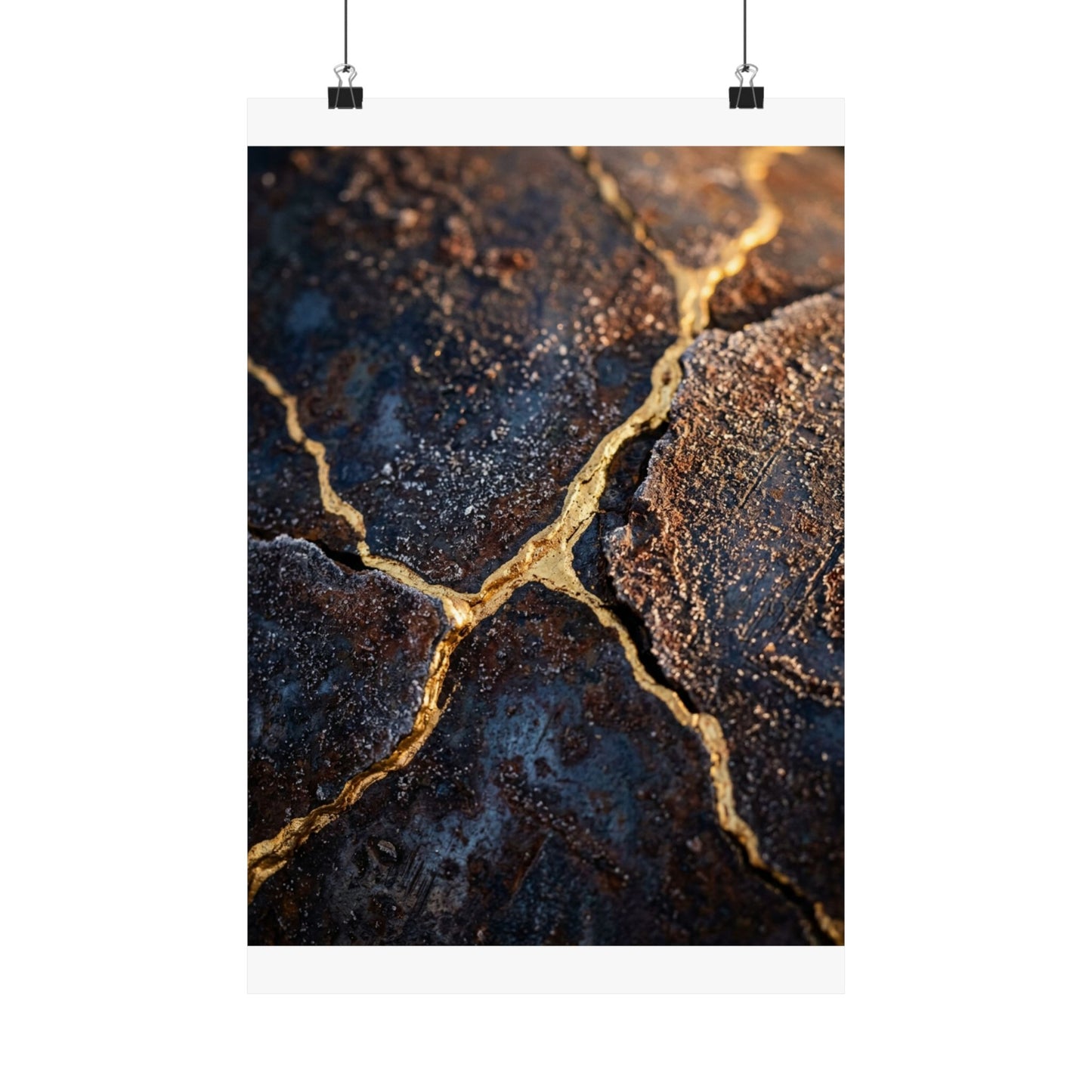 Golden Hour Rust Patina Wall Art Print - Kintsugi Kanso Art Print