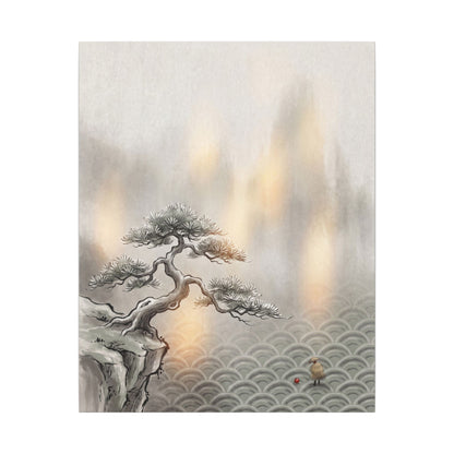 Pine Tree Canvas Art | Winter Japandi Japanese Pattern Art