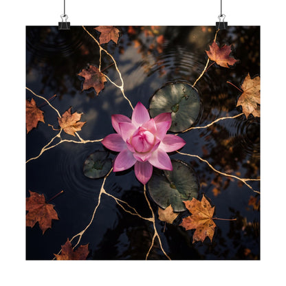 Dappled Lotus Flower Wall Art Print - Kintsugi Ma