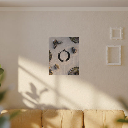 Rock Garden Canvas Art | Winter Zen Enso Art