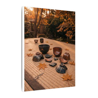 Golden Hour Tea Ceremony Canvas Art - Kintsugi Shibui