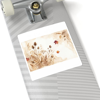Dried Flowers Autumn Sticker | Japandi Earthy Design