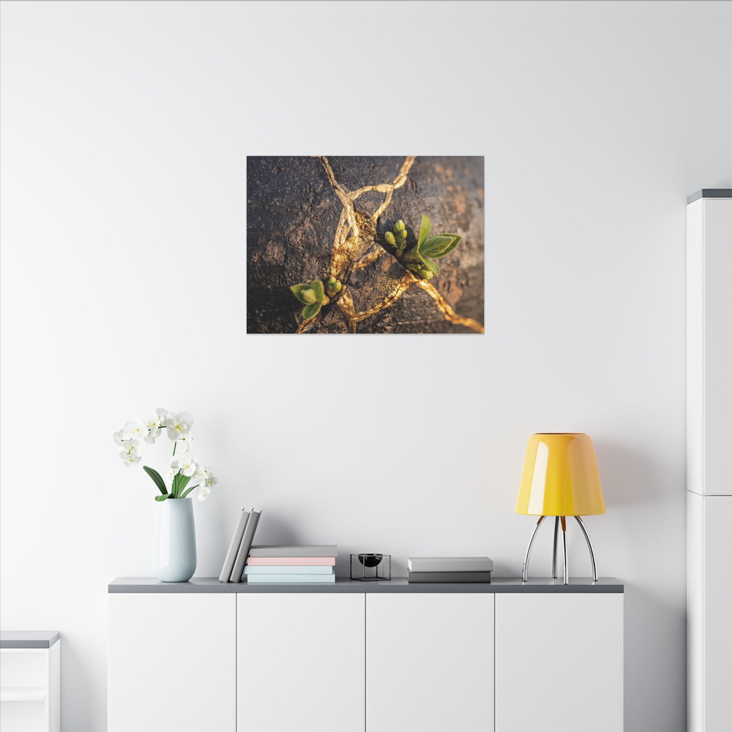 Rust Patina Gold Repair Canvas Art | Resilient Kintsugi Art