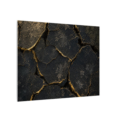 Cracked Earth Canvas Art | Winter Dark Japandi Shadow Zen Art