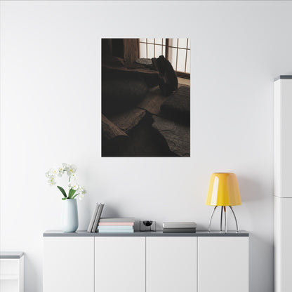 Dark Japandi Shadow Zen Canvas Art