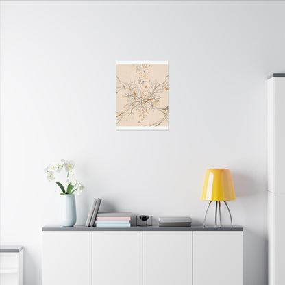 Warm Shadow Play Canvas Art - Minimal Line Japandi