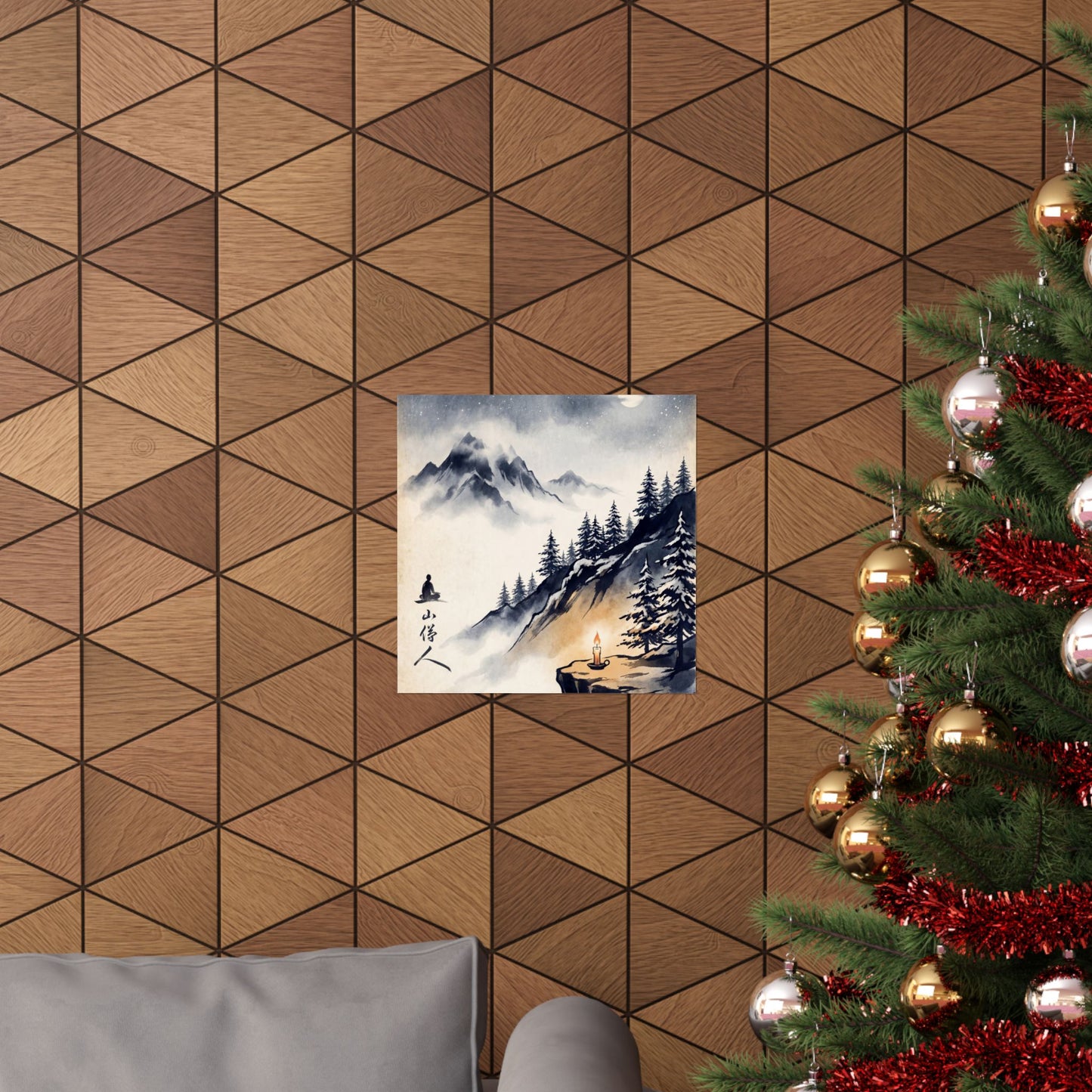 Calm Mountain Mist Wall Art Print - Ukiyo E Inspired Zen