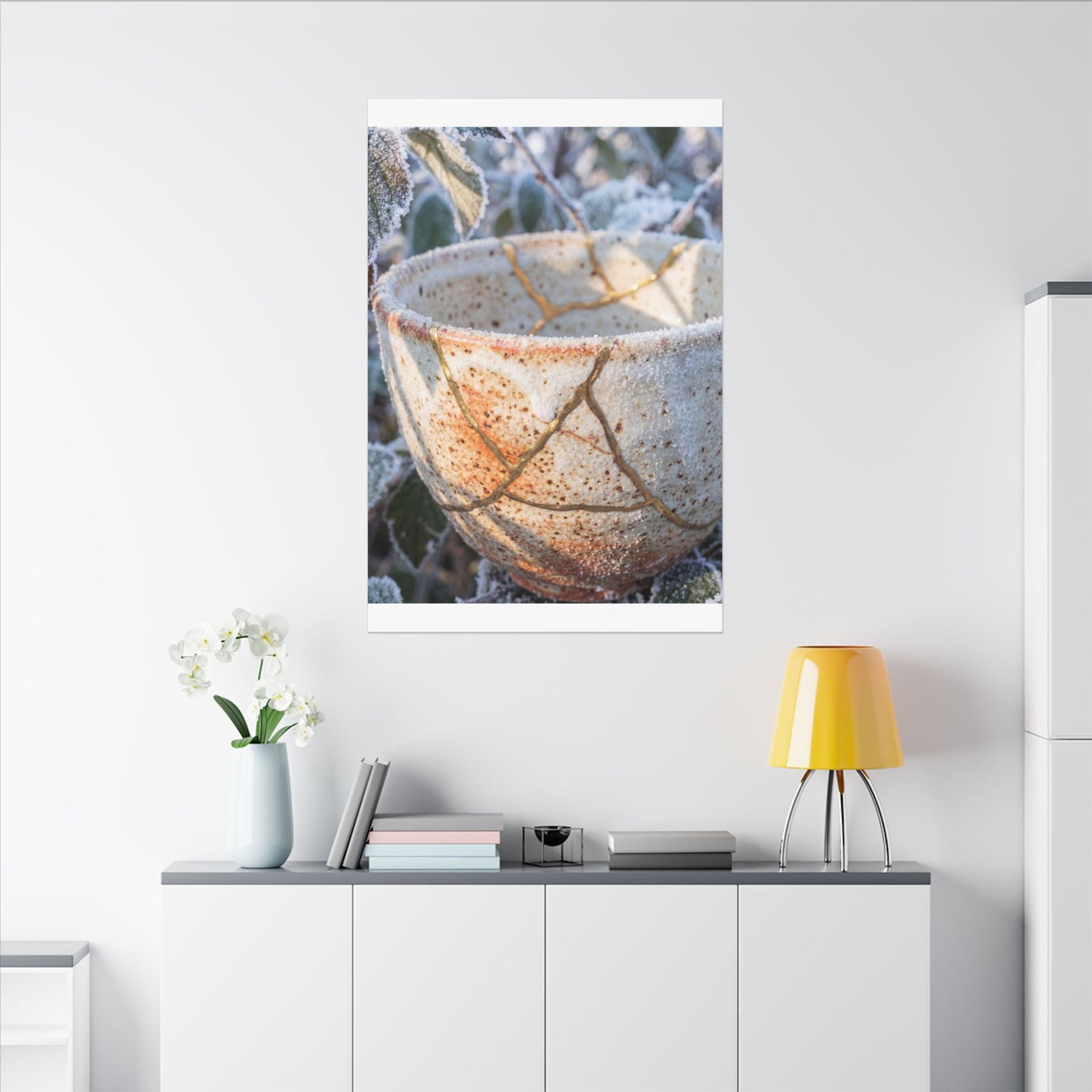 Resilient Ceramic Bowl Canvas Art - Gold Vein Kintsugi