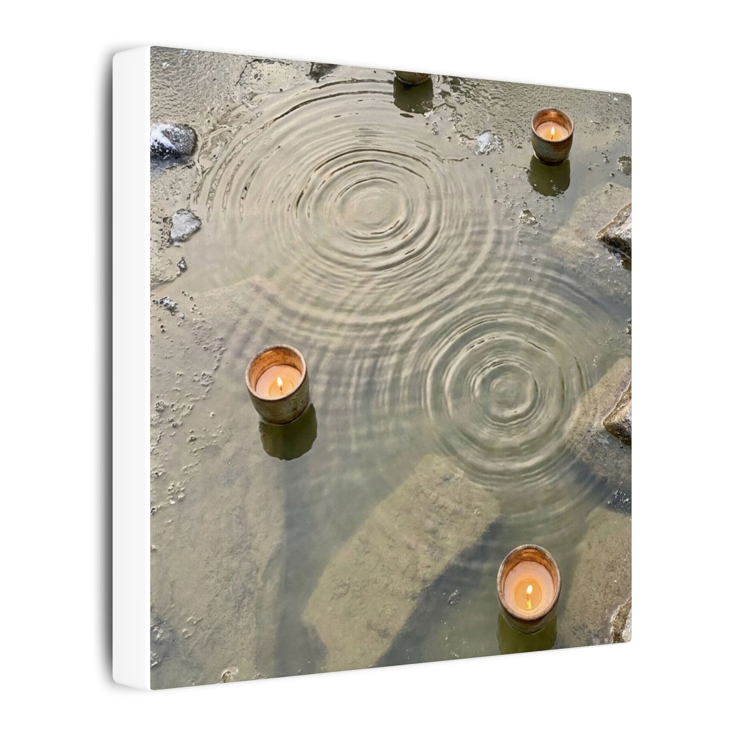 Water Ripple Canvas Art | Winter Japandi Japanese Pattern Art