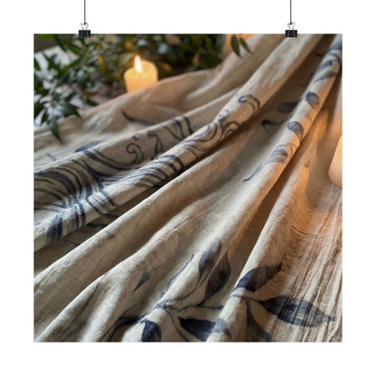 Silk Drape Wall Art Print | Summer Japandi Japanese Pattern Art