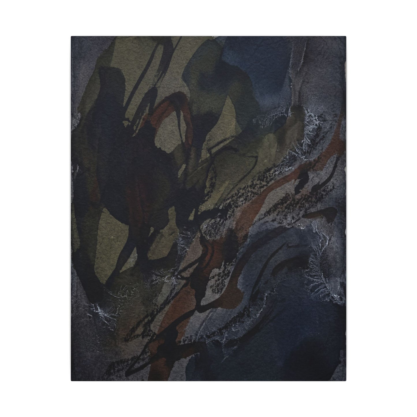 Shadow Play Winter Canvas Art | Dark Japandi Luxurious Design