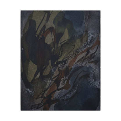 Shadow Play Winter Canvas Art | Dark Japandi Luxurious Design