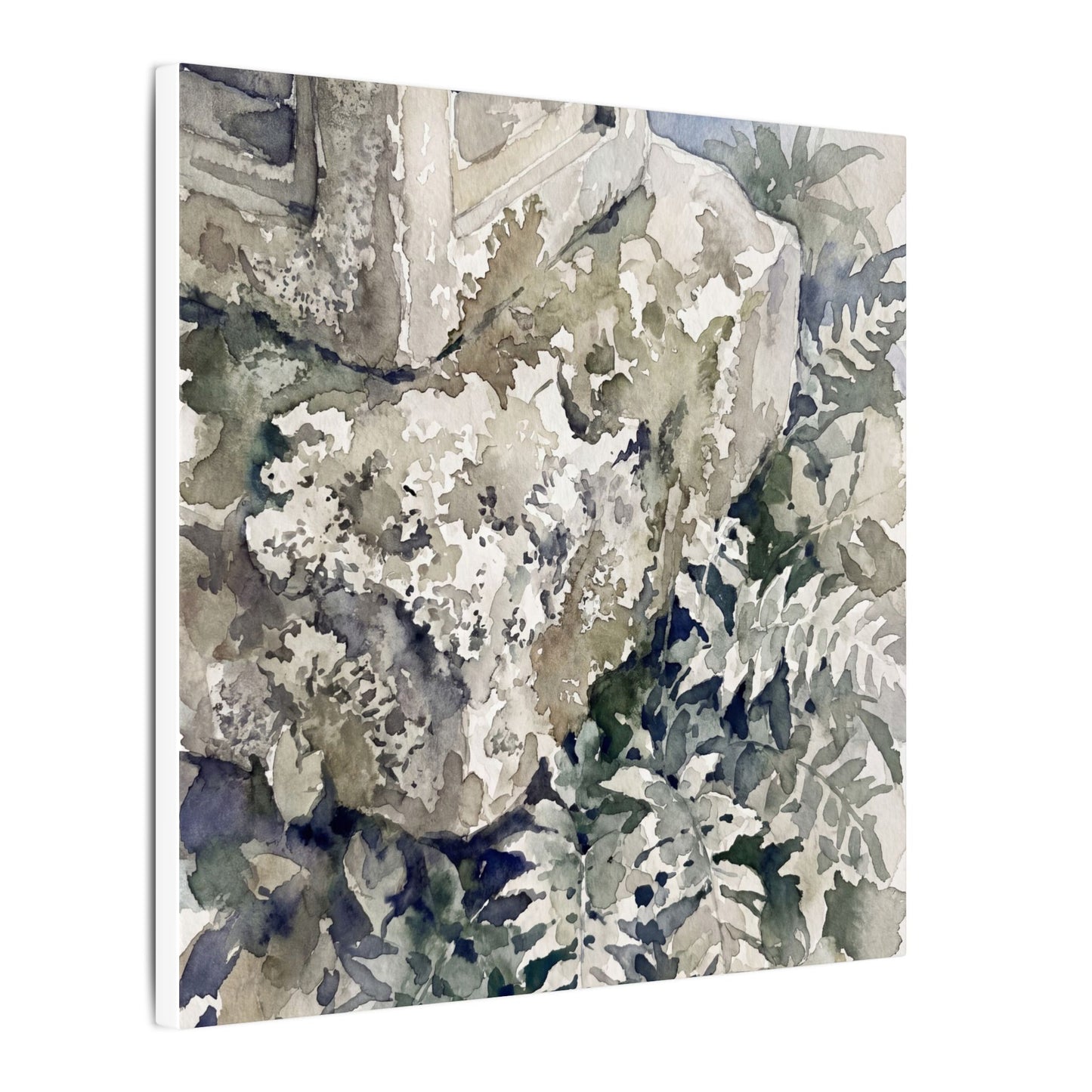 Stone Lantern Watercolor Canvas Art | Elegant Japandi Art