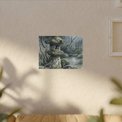 Moonlight Stone Lantern Canvas Art - Japandi Seijaku