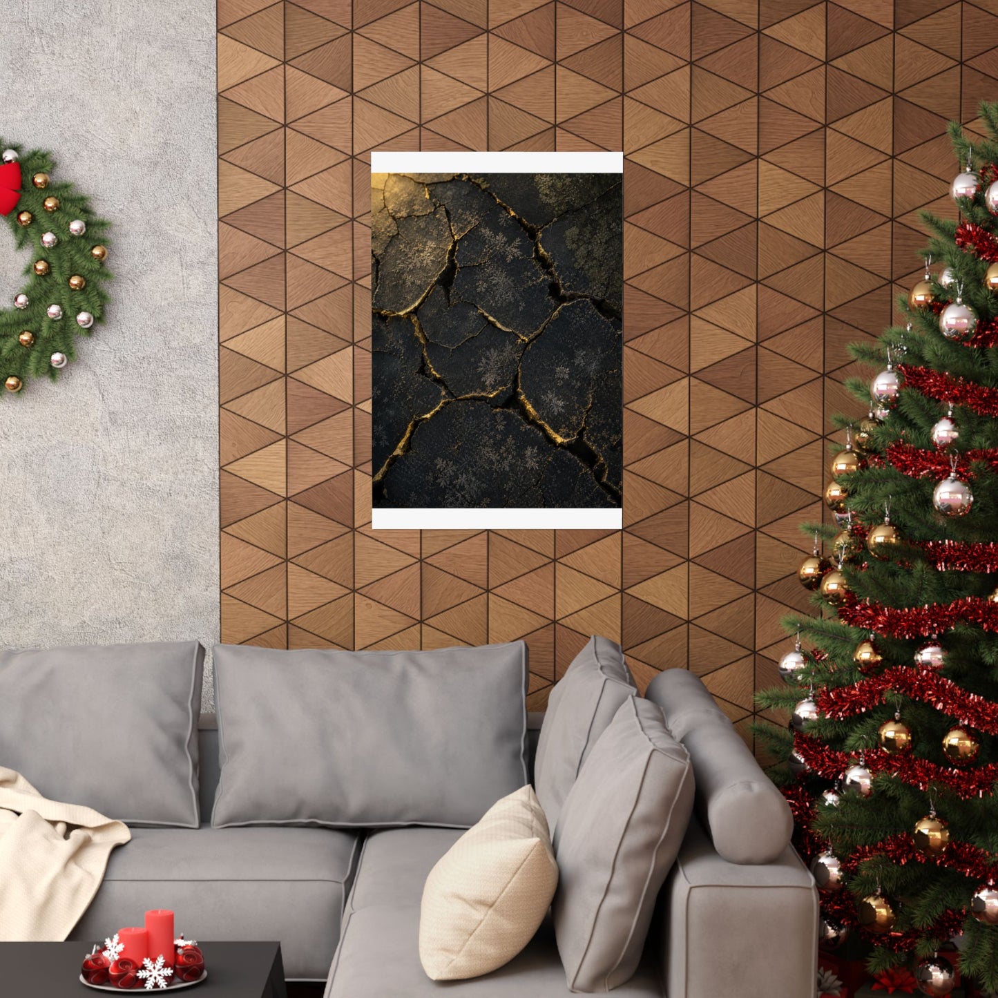 Cracked Earth Shadow Zen Wall Art Print | Atmospheric Dark Japandi Art