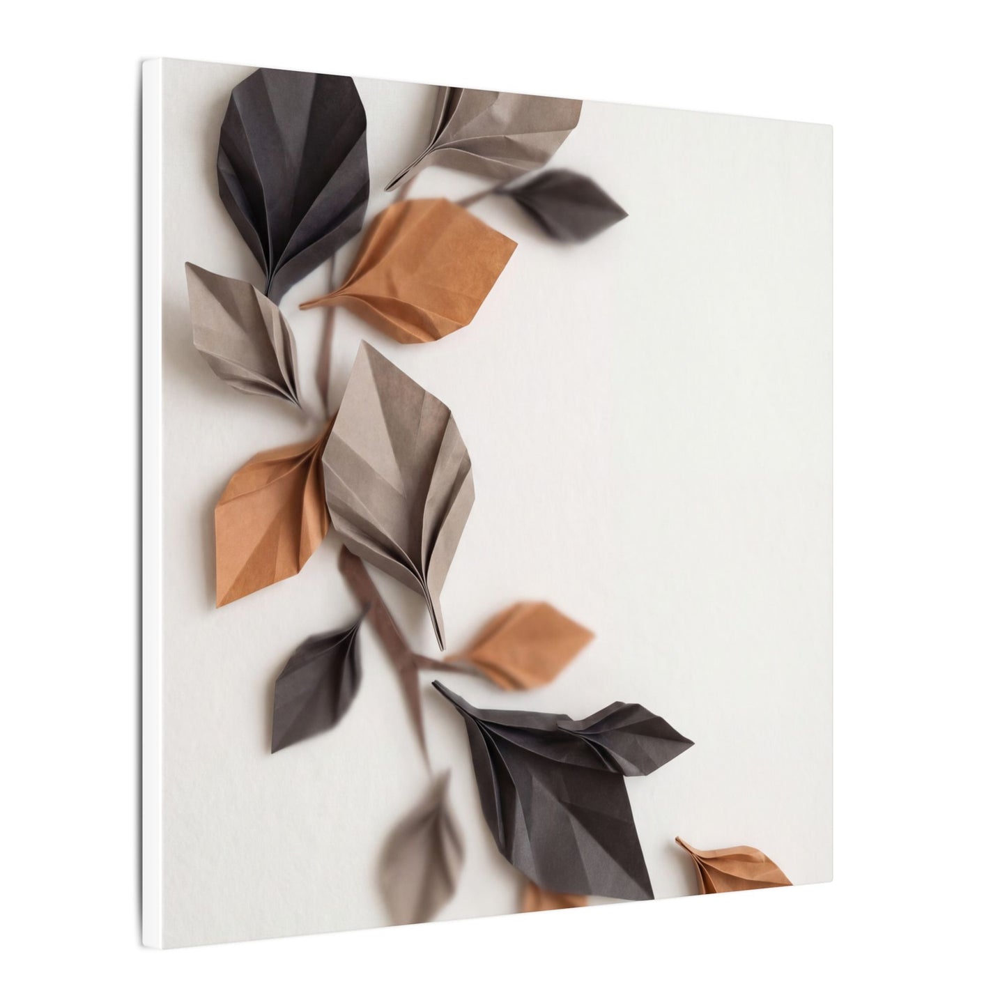 Paper Fold Autumn Canvas Art | Japandi Earthy Design