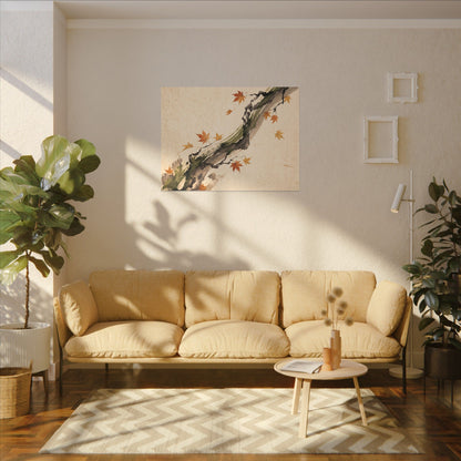 Ink Brushstroke Autumn Canvas Art | Zen Calm Design