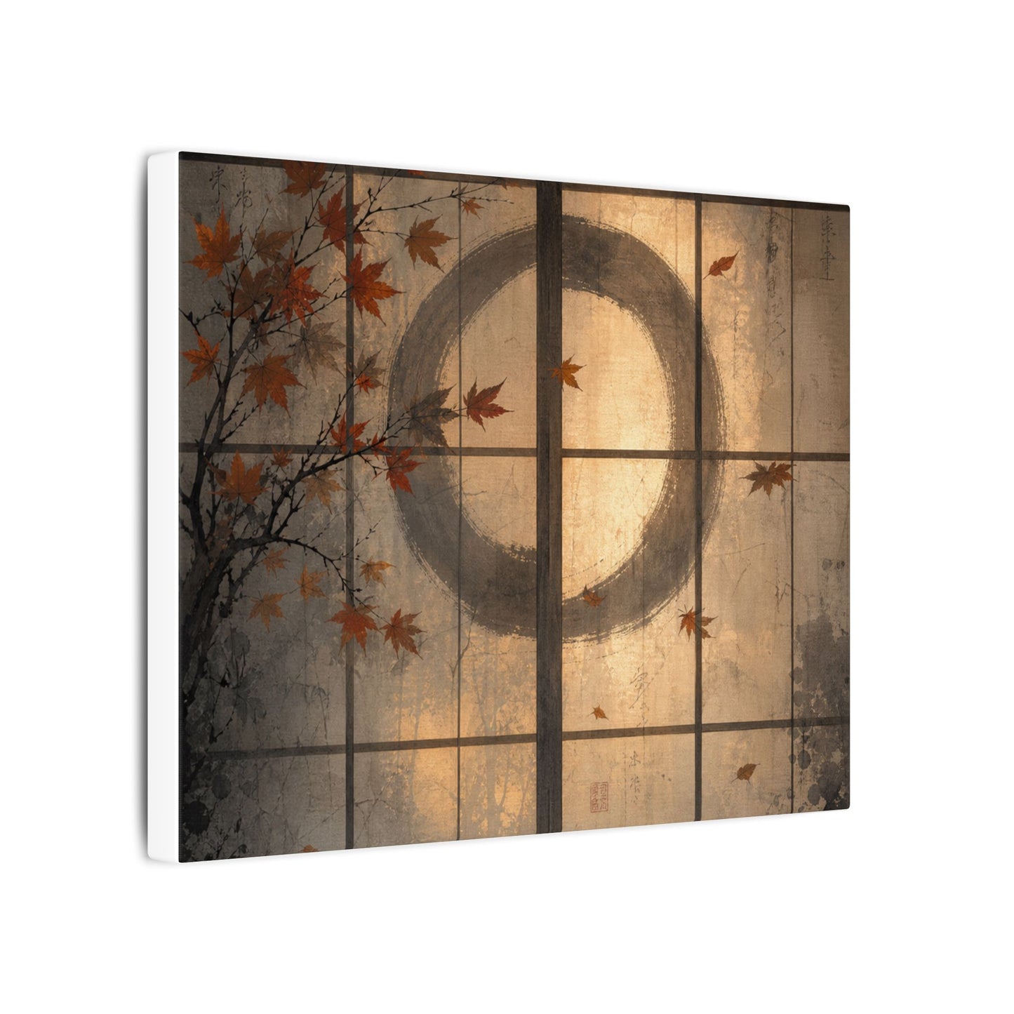 Shoji Screen Texture Canvas Art | Earthy Japandi Art