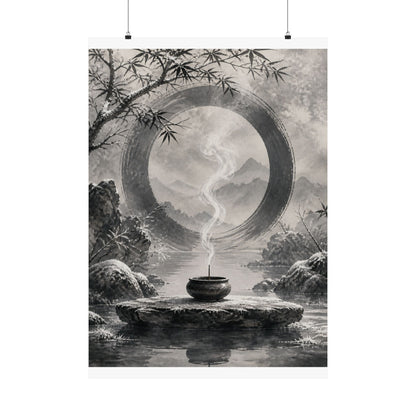 Dappled Incense Smoke Wall Art Print - Zen Seijaku