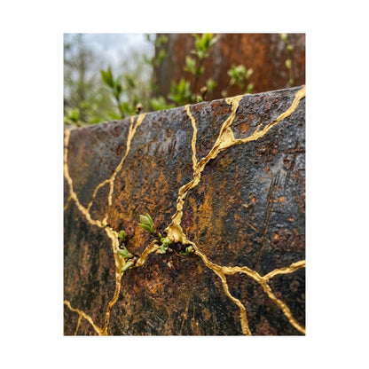 Philosophical Rust Patina Wall Art Print - Gold Repair Kintsugi