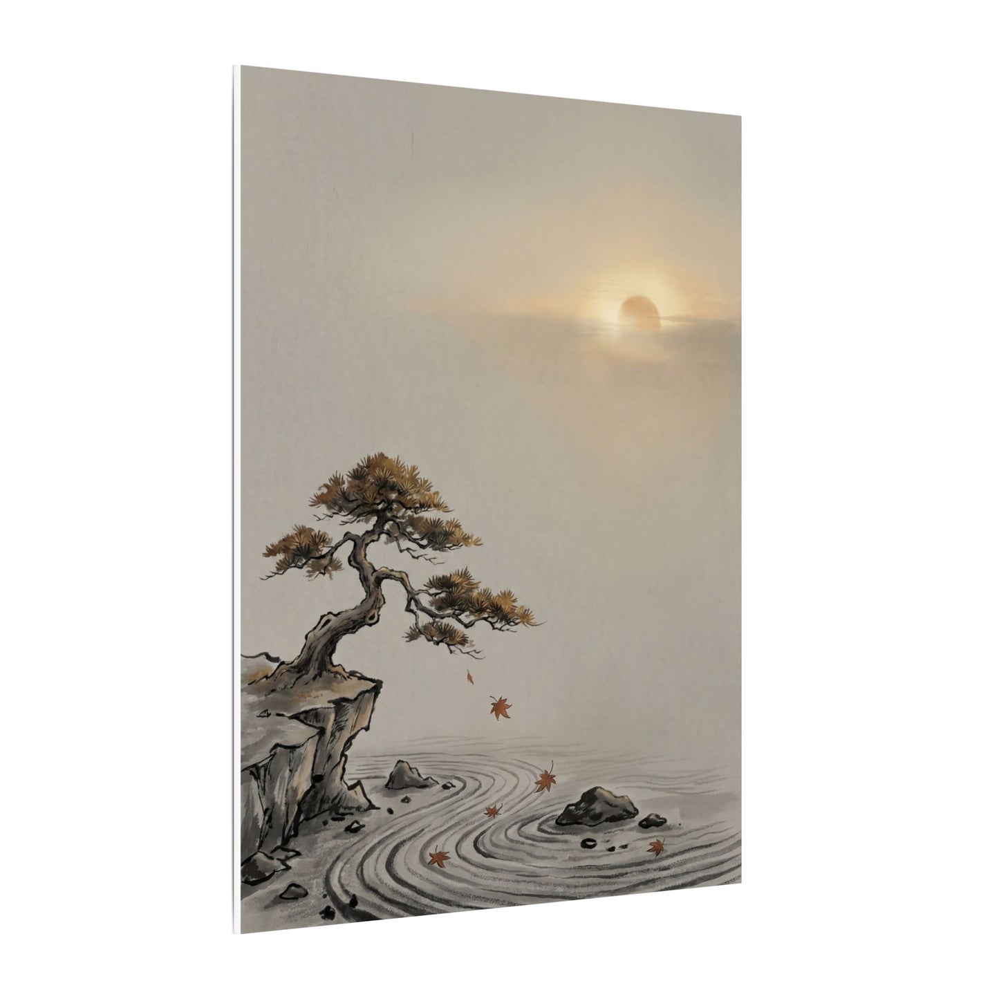 Pine Tree Canvas Art | Autumn Zen Karesansui Art